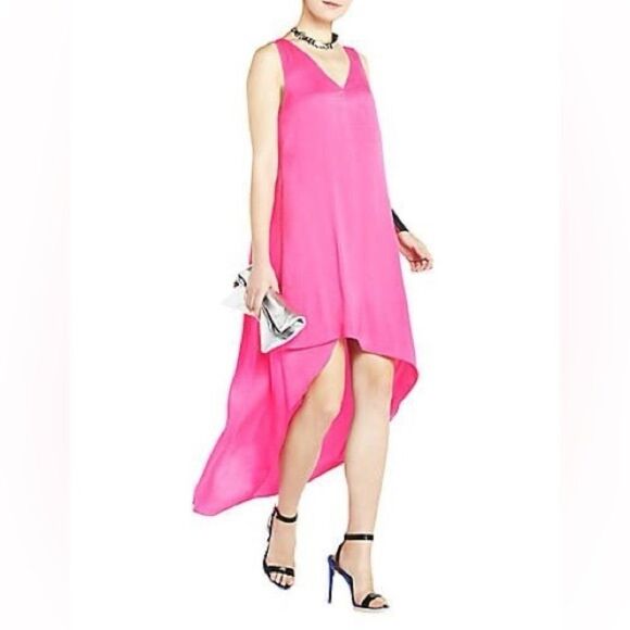 BCBG Hi-Low Avery Dress Neon Pink XXS - Picture 1 of 7